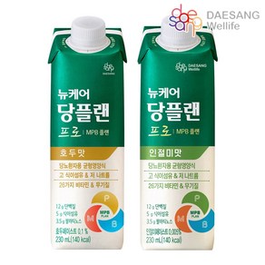 뉴케어 당플랜프로(230ml) 인절미맛(곡물맛) 12팩 + 호두맛 12팩 / MPB식단 MPB당뇨식 MPB /용량과 단백질은 높이고 칼로리와 탄수화물은 DOWN