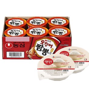 농심 오징어짬뽕 소컵 67g 6입 1개 CJ제일제당 햇반 200g 2개, 단품