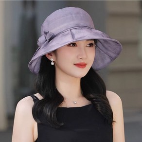느와드코코 린넨 진주 리본 가벼운 중년 챙넓은 봄 여름 모자