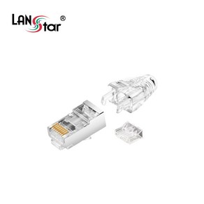 LANsta CAT.6A STP 랜커넥터+부트 투명 세트 100개입 LSN-CAT6A-STP 10Gbps속도 50u금도금핀 3발형핀 500MHz