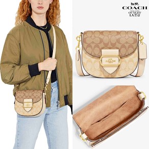 코치 모건 블록 시그니처 세들 백 CH507 Mogan Saddle Bag