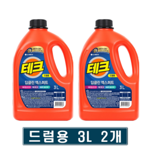 엘지생활건강 테크 [딥클린 엑스퍼트 뉴] 액체세제 드럼용 3L x 2개