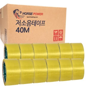 HPR 저소음 OPP 투명 박스테이프 48mm x 40m, 12개입, 투명 저소음