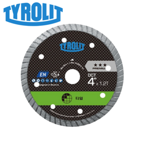 티롤릿 DCT 타일날 4인치 다이아몬드날 컷팅날 터보날 블레이드 절삭 캇타 타일컷 1.4T 카리스툴, 1개