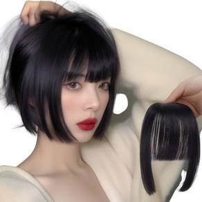 가발위드 레이어드 히메컷 앞머리 탑커버 사이드 옆머리 부분 가발, 앞머리 초콜릿브라운, 1개