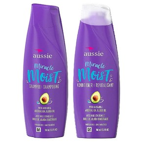 Aussie Miacle 모이스트 샴푸 및 컨디셔너 세트 아보카도 호주 호호바 오일 포함 각 357.8ml(12.5온스)