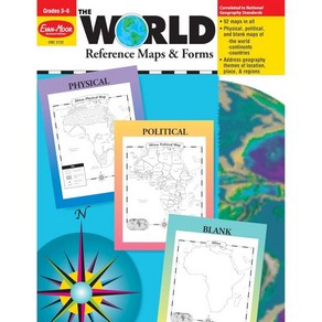 Evan-Moo Educational Publishes The Wold: Refeence Maps Foms Book (세계 및 미국 지도)