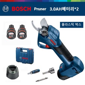 BOSCH 충전전지가위 12V 무선 전동가위 3.0Ah 배터리2 하드케이스, 1개