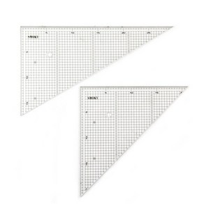방안삼각자 30cmX2mm 2개1조 삼각자 세트 방안자, 1세트
