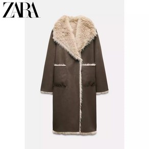 9Y11084 ZARA 여자신상 가죽무스탕 오버핏 털가죽 코트 6318262