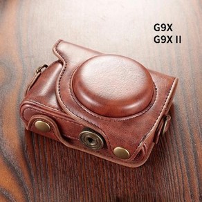 캐논 파워샷용 PU 가죽 케이스 G9 X G9X Mak II G9X2 G9XII 카메라 커버 어깨 스트랩이 있는 보호 가방, 02 Bown, 1개