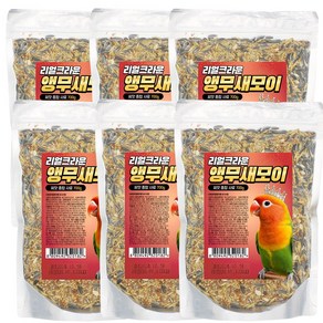 리얼크라운 앵무새모이, 6개, 700g