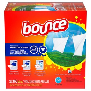 바운스 건조기 시트 320개입 Bounce Fabic Softene Dy Sheet, 1개