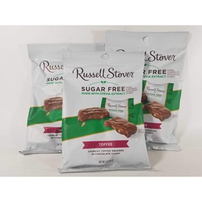 Russell Stove Suga Fee Toffee Squaes 3oz (Pack of 3) Russell Stove 무설탕 토피 스퀘어 3온스(3개 팩), 토피_3온스(3팩), 3개