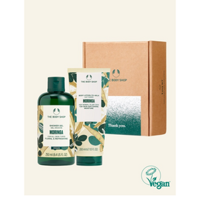 더바디샵 **선물** 촉촉보습** 모링가 샤워 젤&바디 로션 선물세트 MORINGA SHOWER GEL&BODY LOTION GIFT, 1세트