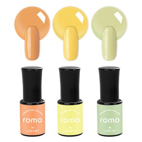 로모 젤네일 3종 묶음 세트 컬러젤 셀프네일아트 재료, 1개, 15g, ROMO, 로모3종-07번14+15+16