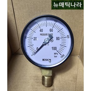 [ HISCO ] GPA100X1000 ( A형 공압 압력 게이지 100파이 100MPa 1000KG 1000ba PF 1/2 / 히스코 101P 압력계 ), 1개