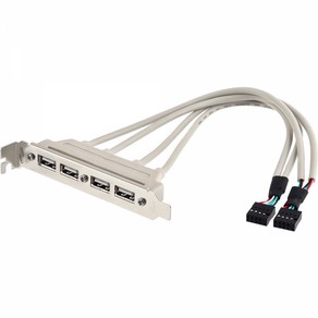 4포트 USB2.0 메인보드 내장 브라켓 케이블 0.3m NMB-U204, 1개, usb 케이블