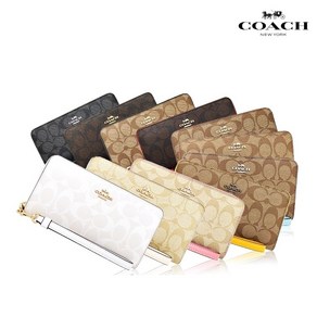 코치 롱 지퍼 라운드 장지갑 시그니처 4452 Long Zip Aound Wallet Signatue Canvas