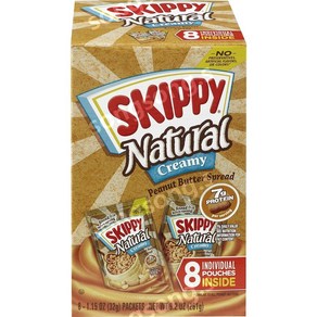 SKIPPY 스키피 천연 크리미 땅콩 버터 스프레드 개별 스퀴즈 팩 총 64개