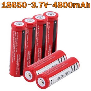 보조배터리 및 토치용 18650 리튬 배터리 충전식 배터리 18650.00 3.7v 4800mAh, 4개