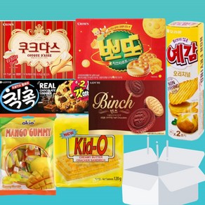 사무실간식 과자선물세트 교회 회사 탕비실 상자 간식 박스 수능 크리스마스, 1box, 과자박스