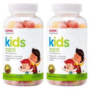 [사은품선택] GNC 어린이용 구미 DHA 120정 (구미) Milestones Kids Gummy Fo 2-12 120Gummie-2개 SET, 2개, [2개 SET] : 챱스틱(랜덤),1개, 본품