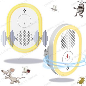 CHMUYIL 프리미엄 가정용 휴대용 콘센트형 초음파 해충퇴치기 스마트 무드등 쥐 바퀴벌레 개미 좀벌레 모기 퇴치기