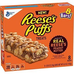 General Mills Breakfast Cereal Bars 6.8oz (Reese's Puffs) 제네럴 밀스 아침 시리얼 바 6.8온스(리즈 퍼프스)