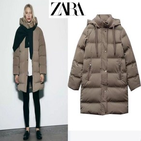 자라 겨울 여성용 후드 코튼 소프트 패딩 점퍼 두꺼운 자켓 ZARA