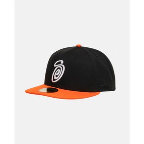 스투시 NEW ERA 59FIFTY SWIRLY S 블랙오렌지