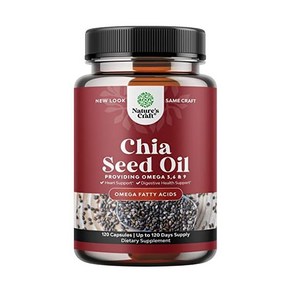 Chia Seed Oil Extact Capsules - Plant Based Omega 3 6 9 Supplement and Daily Fibe Capsules fo Adu, 1개, 120정