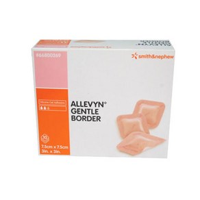 S&N 알레빈 ALLEVYN Gentle BORDER 7.5cmX7.5cm Silicon Gel Adhesive 10개 1박스