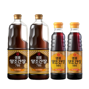 샘표 양조간장701 1.7L 2개+양조간장 501 500ml 2개 업소용, 701 1.7L+501 500ml, 2개