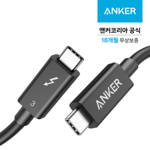 앤커 USB C to C 썬더볼트3 100W PD 고속충전 케이블, C타입 썬더볼트3 고속충전 케이블 70cm, 1개, 블랙, 70cm