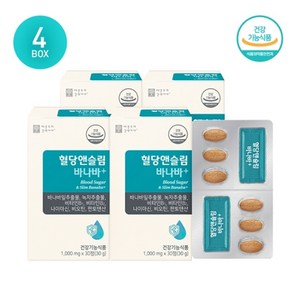 애플트리 김약사네 혈당앤슬림 바나바+ 1 000mg x 30정 4박스