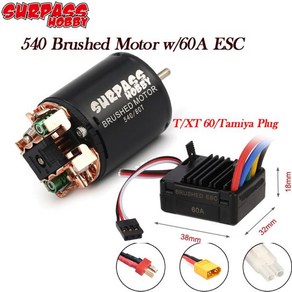 SURPASS HOBBY 콤보 540 브러시 모터 13T 80T 60A ESC 1/10 RC 오프로드 레이싱 카 트럭용, 1개