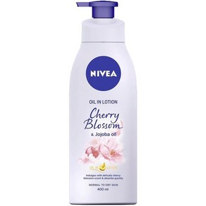 NIVEA 니베아 오일 인퓨즈 체리 블라썸 앤 호호바 오일 바디 로션, 4개, 400ml