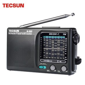 TECSUN R 909 멀티 밴드 라디오 수신기 스피커 내장 방송 AM FM SM MW, 검은색, 1.Black