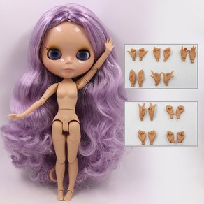 관절 인형 ICY DBS 블라이스 16 bjd 장난감 바디 황갈색 피부 반짝이는 얼굴 DIY 커스텀 30cm, 2) naked doll, 1개