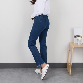 [S~3XL]여성용 빅사이즈 스판 일자 청바지 라우 데님 일자 밴딩팬츠