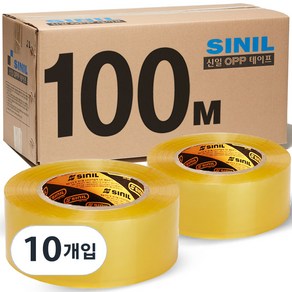 SINILTAPE 투명 박스테이프 100M 10개 세트, 경포장 100M 10개 투명