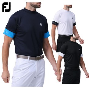 풋조이 FOOTJOY 남성 골프 모크넥 로고 반팔 티셔츠 FJS24S05 3컬러