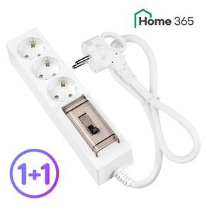 1+1 홈365 국산 4000W 고용량 멀티탭 3구 0.7m 1.5m 3m 5m / 전기장판 온수매트 전기난로 히터 멀티탭, 1세트