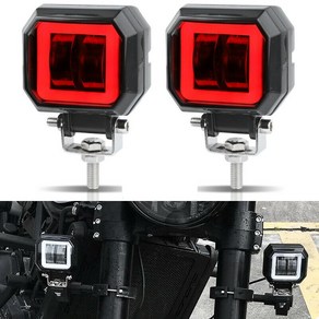 스포트 드라이빙 LED 헤드라이트 작업등 안개등 DRL 레드 헤일로 오프로드 4WD ATV SUV 3 인치 12V 24V 6000K 2 개