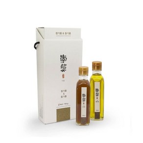 [이웅식품]국내산 참기름/생들기름 선물세트4호 (참기름 250ml + 생들기름 180ml), 1개