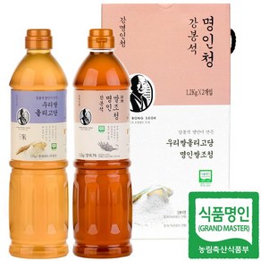 명인 쌀조청+올리고당 1.2kgx2개/조청 올리고당 세트/국내산 쌀/가정용 선물용, 2개