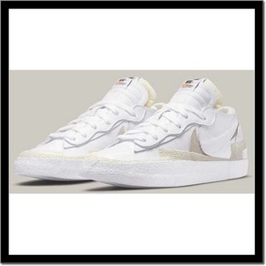 나이키 블레이저 화이트 운동화 신발 Nike x Sacai Blaze Low White Shoes