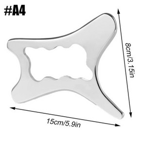 스테인레스 스틸 구아샤 마사지기 근육 스크래퍼 금속 스크래핑 도구 신체 깊은 조직 근막 얼굴 이완, 04 A4