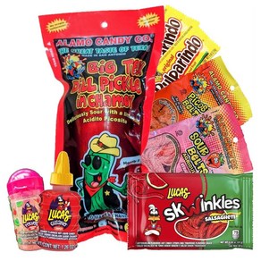 샤모이 피클키트 8개입 세트 1팩 Chamoy Pickle Kit Mexican Sou Candy Dulces Delicious Sou Belt, 24g